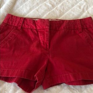 J crew red shorts